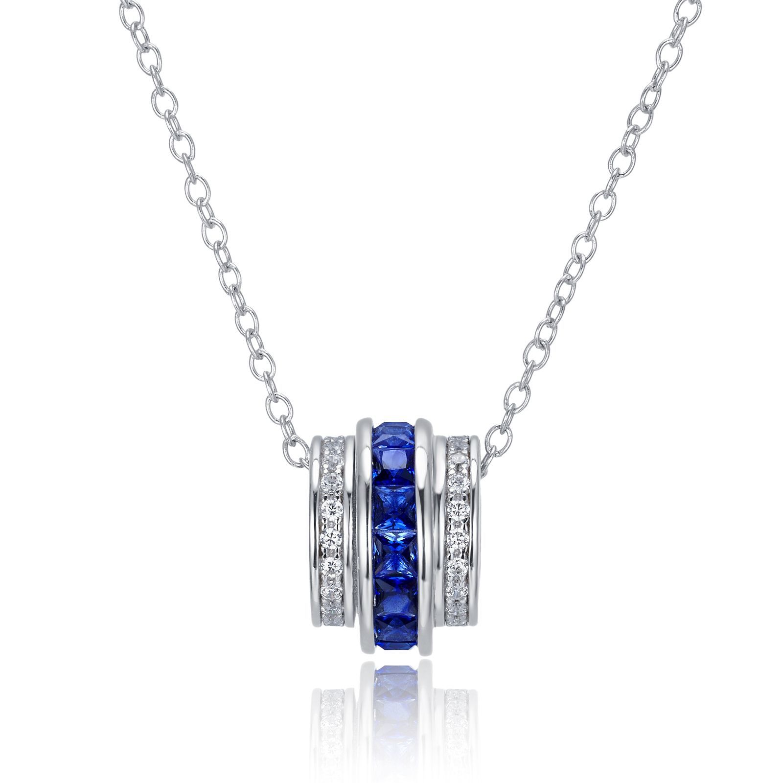 925银培育蓝宝路路通项链